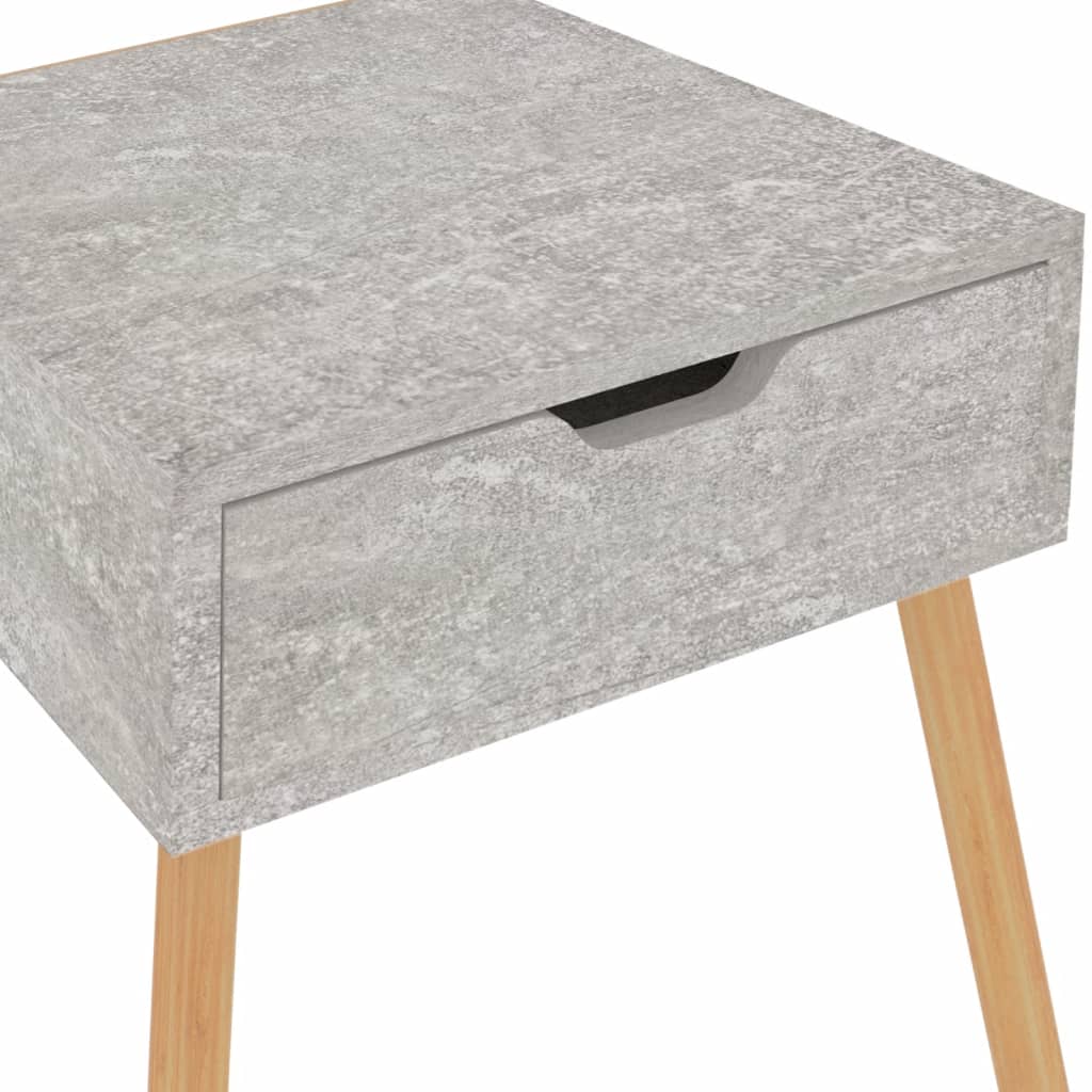 Κομοδίνα 2 τεμ. Γκρι Σκυροδέματος 40x40x56 εκ. από Επεξ. Ξύλο