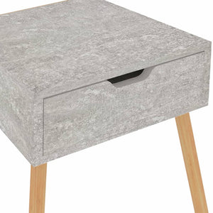 Κομοδίνα 2 τεμ. Γκρι Σκυροδέματος 40x40x56 εκ. από Επεξ. Ξύλο