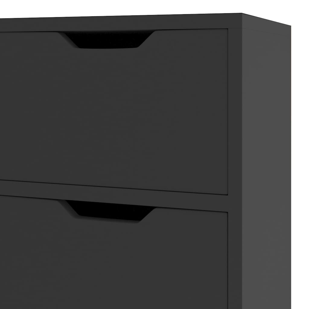 Μπουφές Γυαλιστερό Μαύρο 90x30x72 εκ. Επεξεργασμένο Ξύλο - Pakobazaar