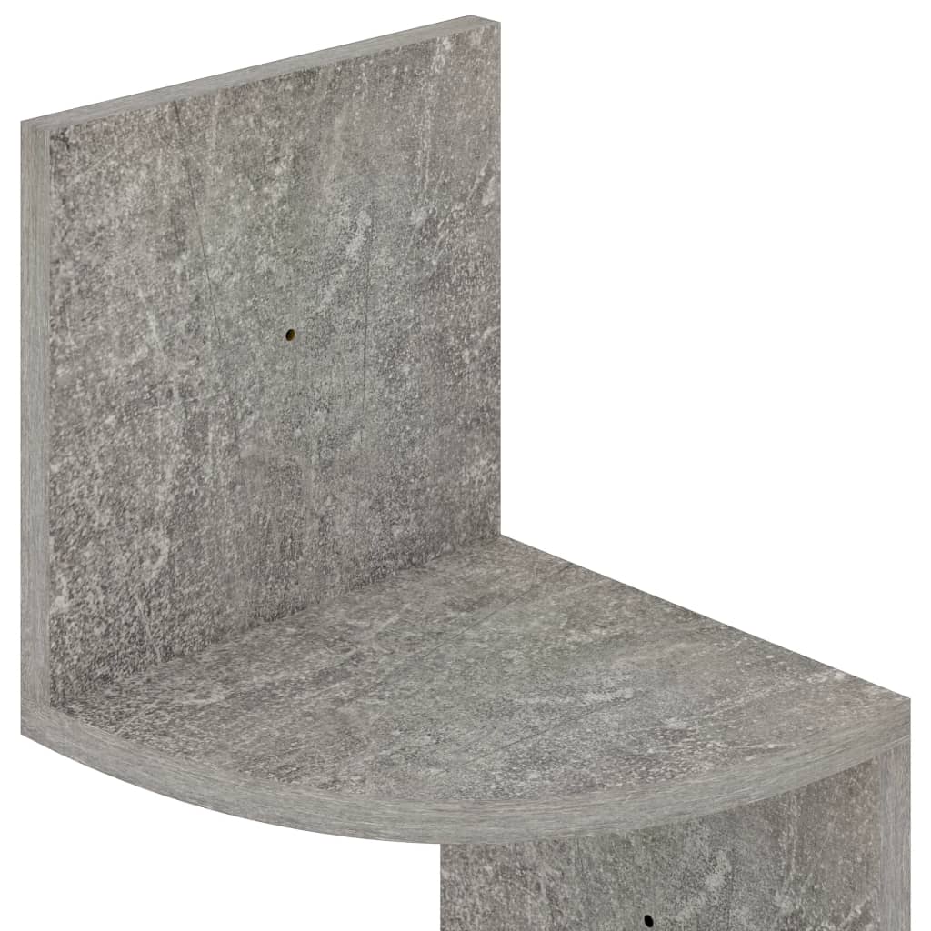 Γωνιακή Ραφιέρα Τοίχου Γκρι Σκυρ. 19x19x123 εκ. από Επεξ. Ξύλο