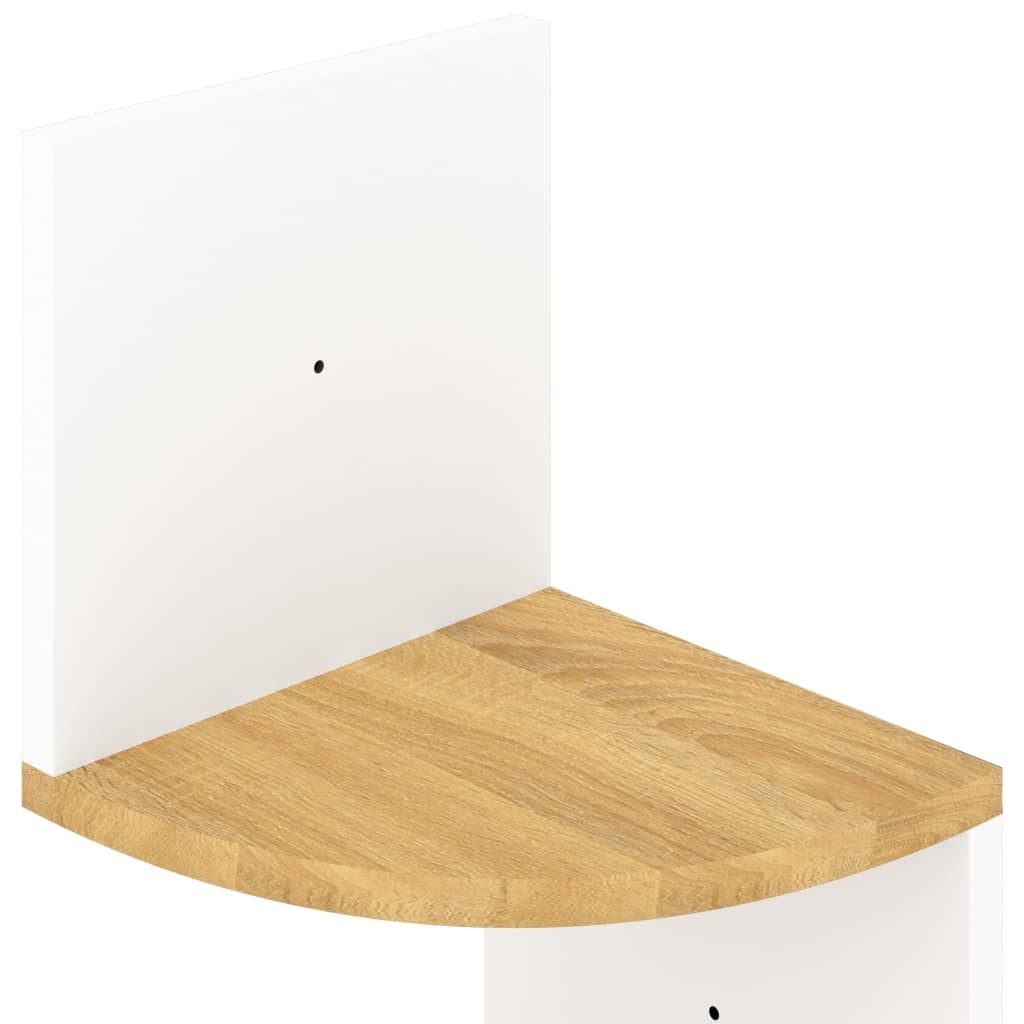 Γωνιακή Ραφιέρα Τοίχου Λευκή/Sonoma Δρυς 19x19x123 εκ Επεξ.Ξύλο