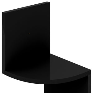 Γωνιακή Ραφιέρα Τοίχου Γυαλ.Μαύρη 19x19x123εκ. από Επεξ. Ξύλο