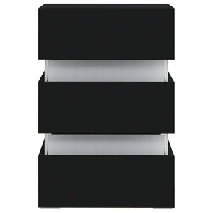 Κομοδίνο με LED Μαύρο 45 x 35 x 67 εκ. από Επεξεργασμένο Ξύλο