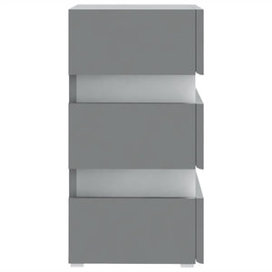 Κομοδίνο με LED Γκρι 45 x 35 x 67 εκ. από Επεξεργασμένο Ξύλο