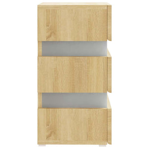 Κομοδίνο με LED Sonoma Δρυς 45x35x67 εκ. από Επεξεργασμένο Ξύλο