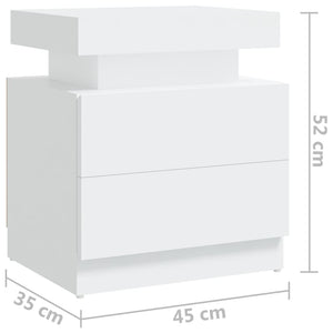 Κομοδίνο Λευκό 40 x 35 x 52 εκ. από Επεξεργ. Ξύλο