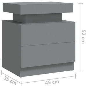 Κομοδίνο Γκρι 40 x 35 x 52 εκ. από Επεξ. Ξύλο