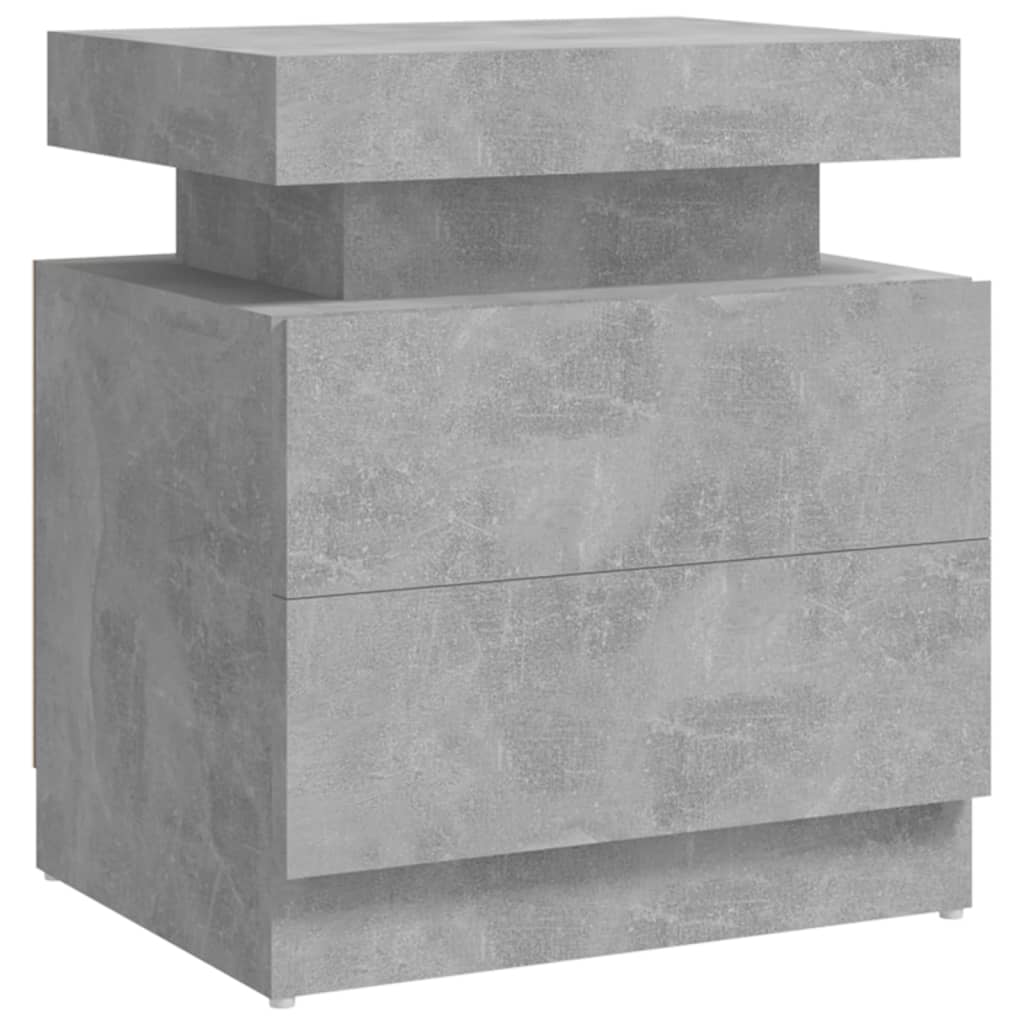 Κομοδίνο Γκρι Σκυροδέματος 45 x 35 x 52 εκ. από Επεξεργ. Ξύλο