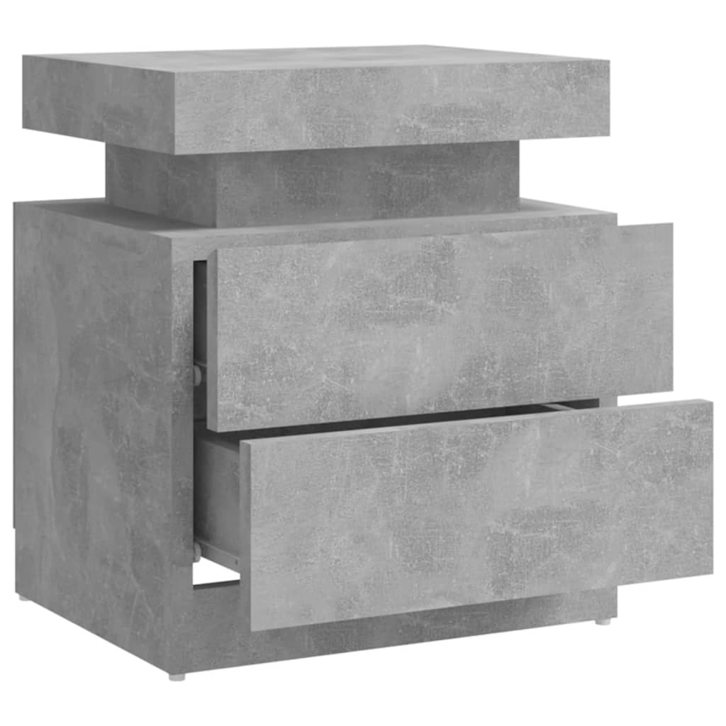 Κομοδίνο Γκρι Σκυροδέματος 45 x 35 x 52 εκ. από Επεξεργ. Ξύλο