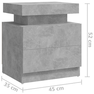 Κομοδίνο Γκρι Σκυροδέματος 45 x 35 x 52 εκ. από Επεξεργ. Ξύλο