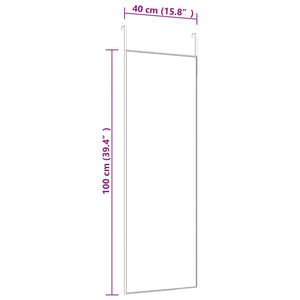 Καθρέπτης Πόρτας Μαύρος 40 x 100 εκ. από Γυαλί και Αλουμίνιο