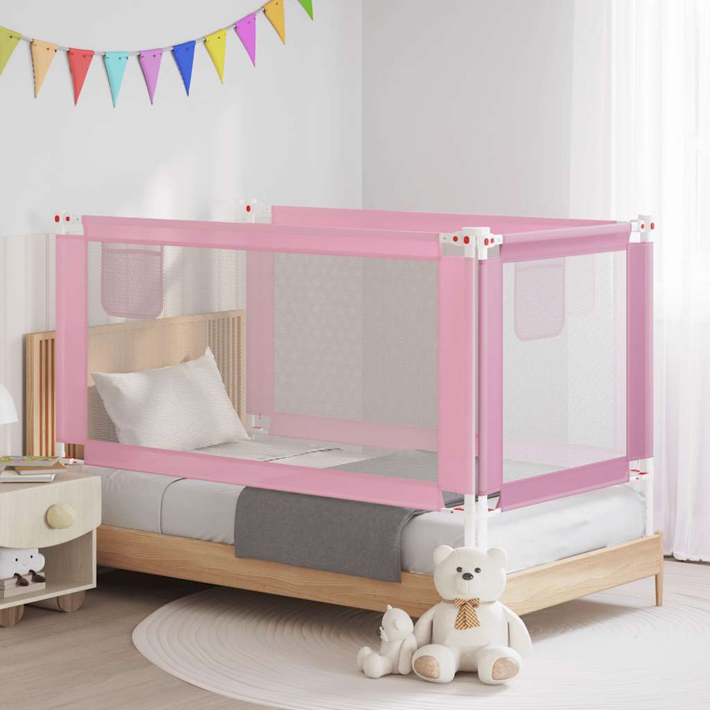 Μπάρα Κρεβατιού Προστατευτική Ροζ 160 x 25 εκ. Υφασμάτινη - Pakobazaar