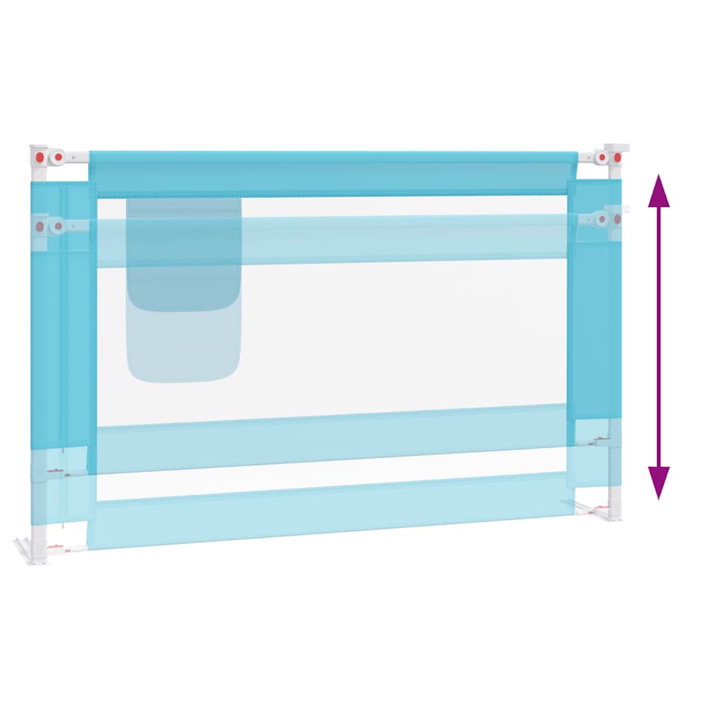 Μπάρα Κρεβατιού Προστατευτική Μπλε 120 x 25 εκ. Υφασμάτινη - Pakobazaar