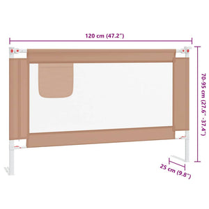 Μπάρα Κρεβατιού Προστατευτική Taupe 120 x 25 εκ. Υφασμάτινη - Pakobazaar