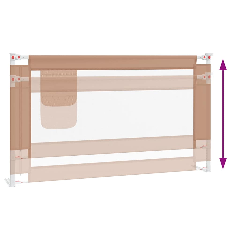 Μπάρα Κρεβατιού Προστατευτική Taupe 140 x 25 εκ. Υφασμάτινη - Pakobazaar