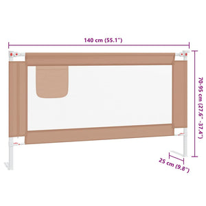 Μπάρα Κρεβατιού Προστατευτική Taupe 140 x 25 εκ. Υφασμάτινη - Pakobazaar