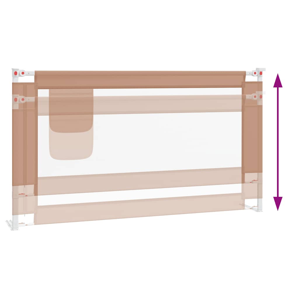 Μπάρα Κρεβατιού Προστατευτική Taupe 150 x 25 εκ. Υφασμάτινη - Pakobazaar