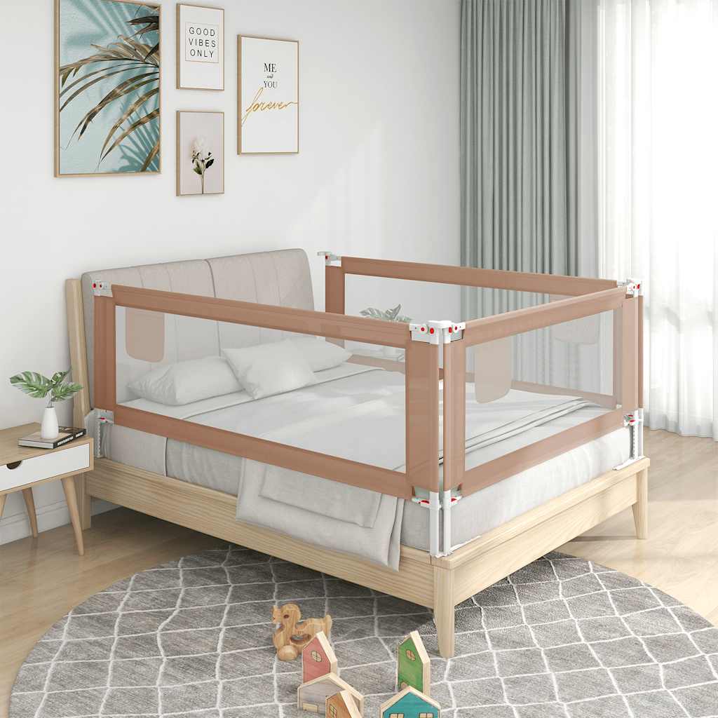 Μπάρα Κρεβατιού Προστατευτική Taupe 150 x 25 εκ. Υφασμάτινη - Pakobazaar