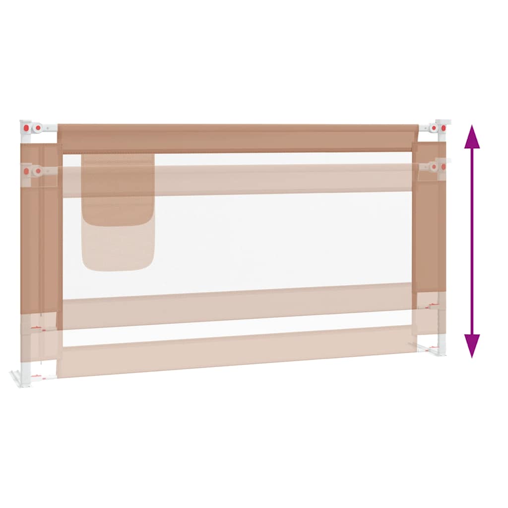 Μπάρα Κρεβατιού Προστατευτική Taupe 160 x 25 εκ. Υφασμάτινη - Pakobazaar