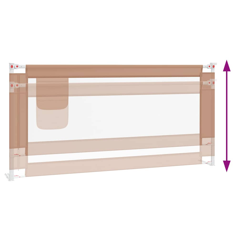 Μπάρα Κρεβατιού Προστατευτική Taupe 190 x 25 εκ. Υφασμάτινη - Pakobazaar