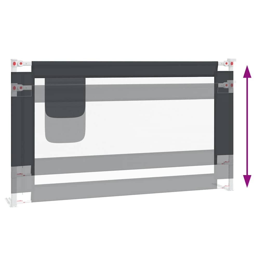 Μπάρα Κρεβατιού Προστατευτική Σκούρο Γκρι 140x25 εκ. Υφασμάτινη - Pakobazaar