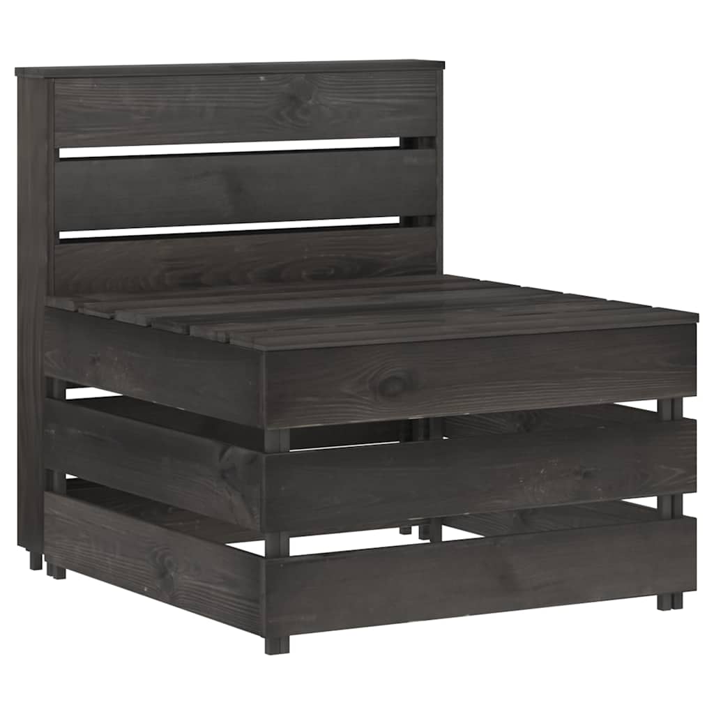 Καναπές Κήπου Τριθέσιος Γκρι από Εμποτισμένο Ξύλο Πεύκου
