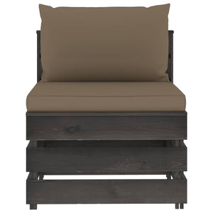 Σαλόνι Κήπου Σετ 6 Τεμαχίων Γκρι Εμποτισμένο Ξύλο με Μαξιλάρια