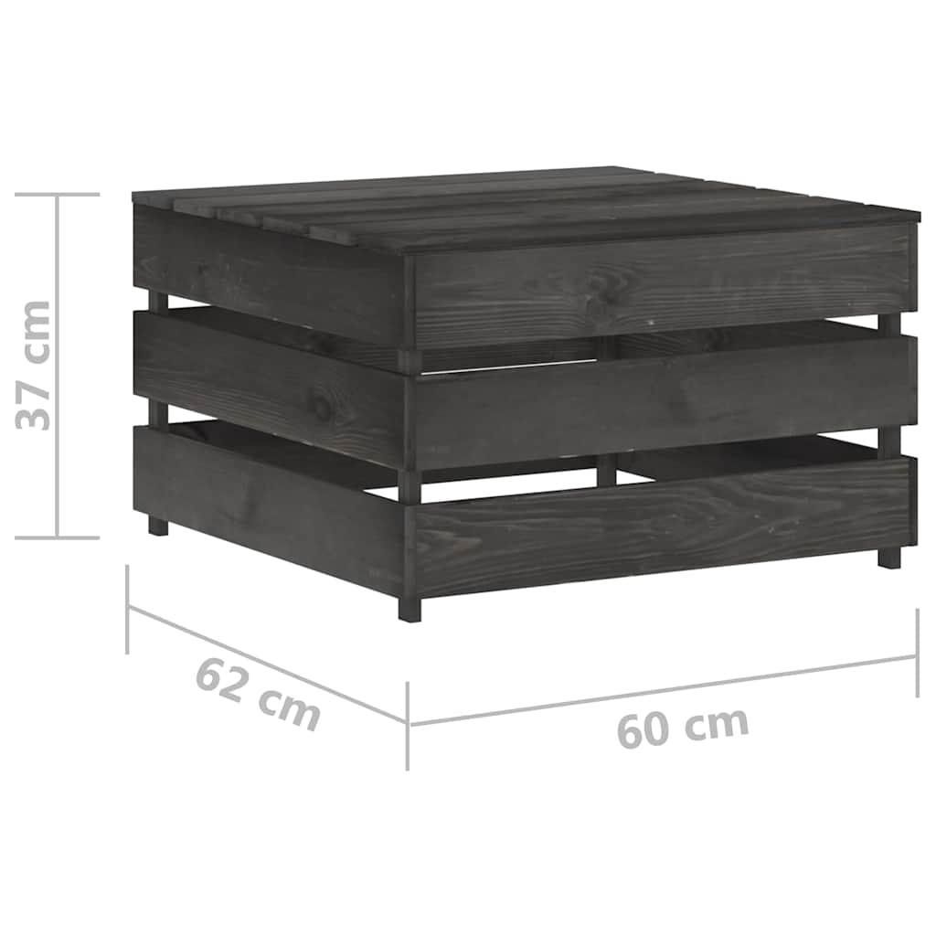 Σαλόνι Κήπου 12 Τεμαχίων από Γκρι Εμποτισμένο Ξύλο με Μαξιλάρια - Pakobazaar