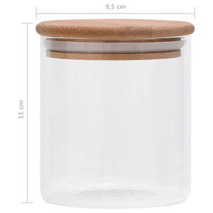 Βάζα 6 τεμ. 600 ml Γυάλινα με Καπάκι από Μπαμπού - PAKOBAZAAR