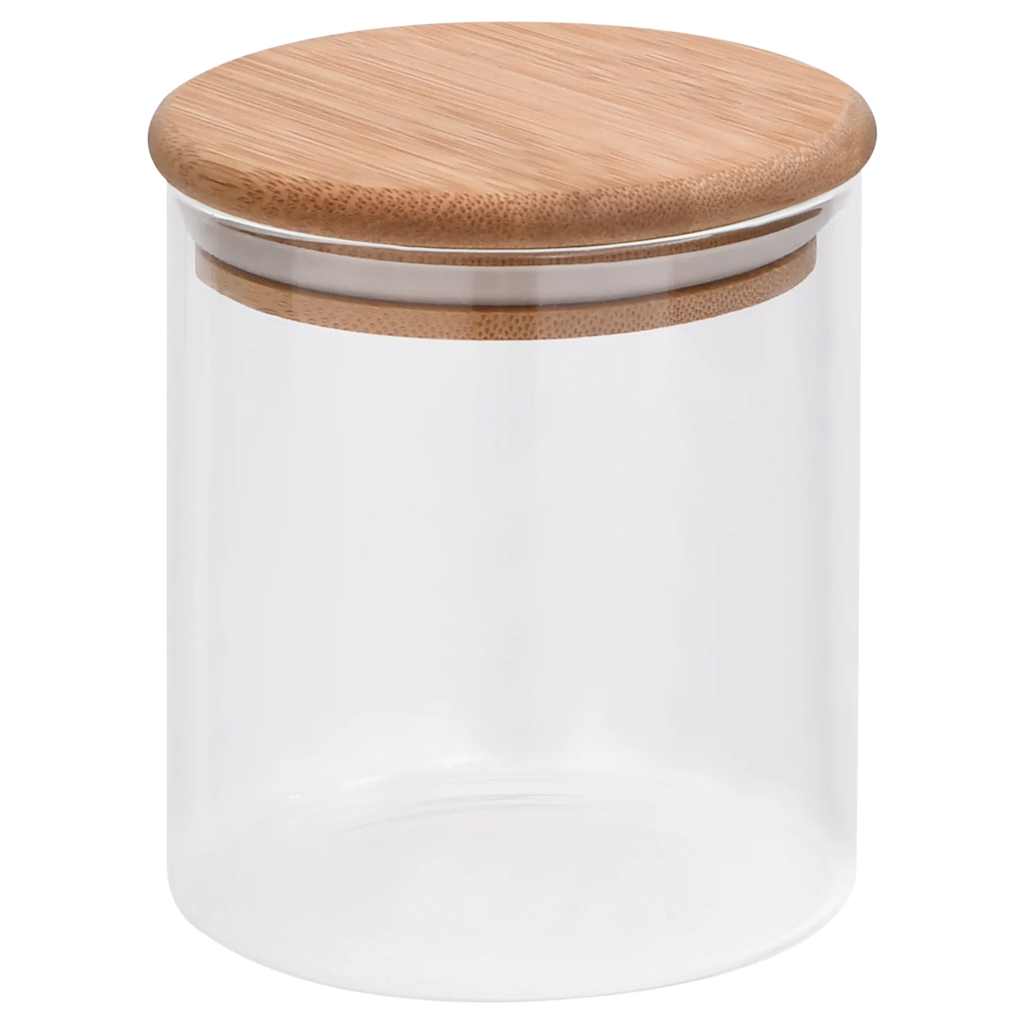 Βάζα 10 τεμ. 600 ml Γυάλινα με Καπάκι από Μπαμπού - PAKOBAZAAR