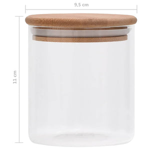 Βάζα 10 τεμ. 600 ml Γυάλινα με Καπάκι από Μπαμπού - PAKOBAZAAR