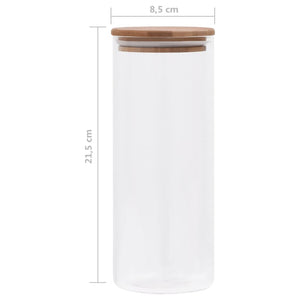 Βάζα 6 τεμ. 1000 ml Γυάλινα με Καπάκι από Μπαμπού - PAKOBAZAAR