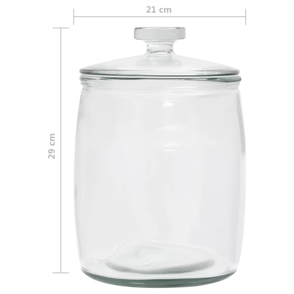 Βάζα 4 τεμ. 8000 ml Γυάλινα με Καπάκι
