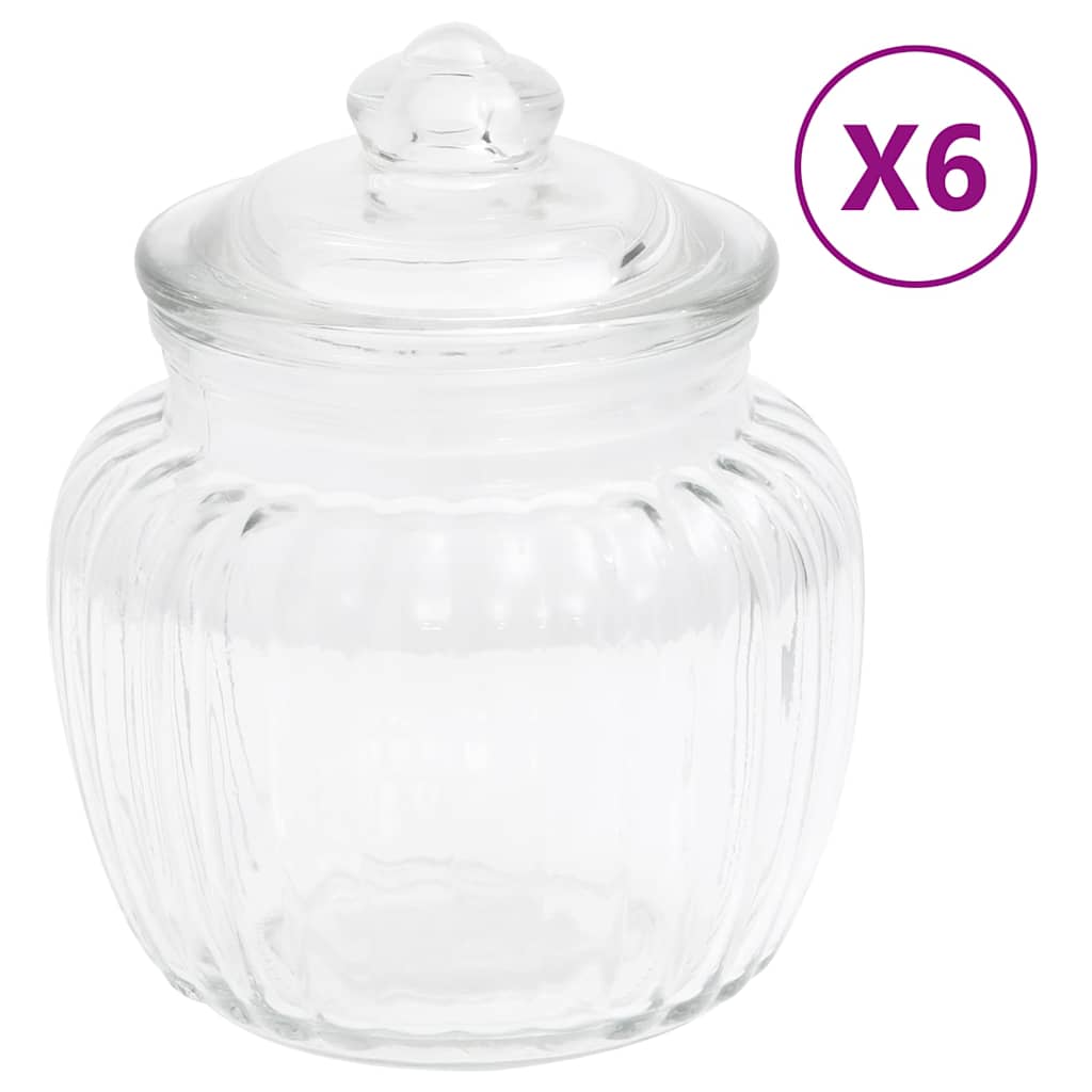 Βάζα Αποθήκευσης 6 τεμ. 500 ml Γυάλινα