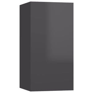 Έπιπλα Τηλεόρασης 2 τεμ. Γυαλ. Γκρι 30,5x30x60 εκ. Επεξ. Ξύλο