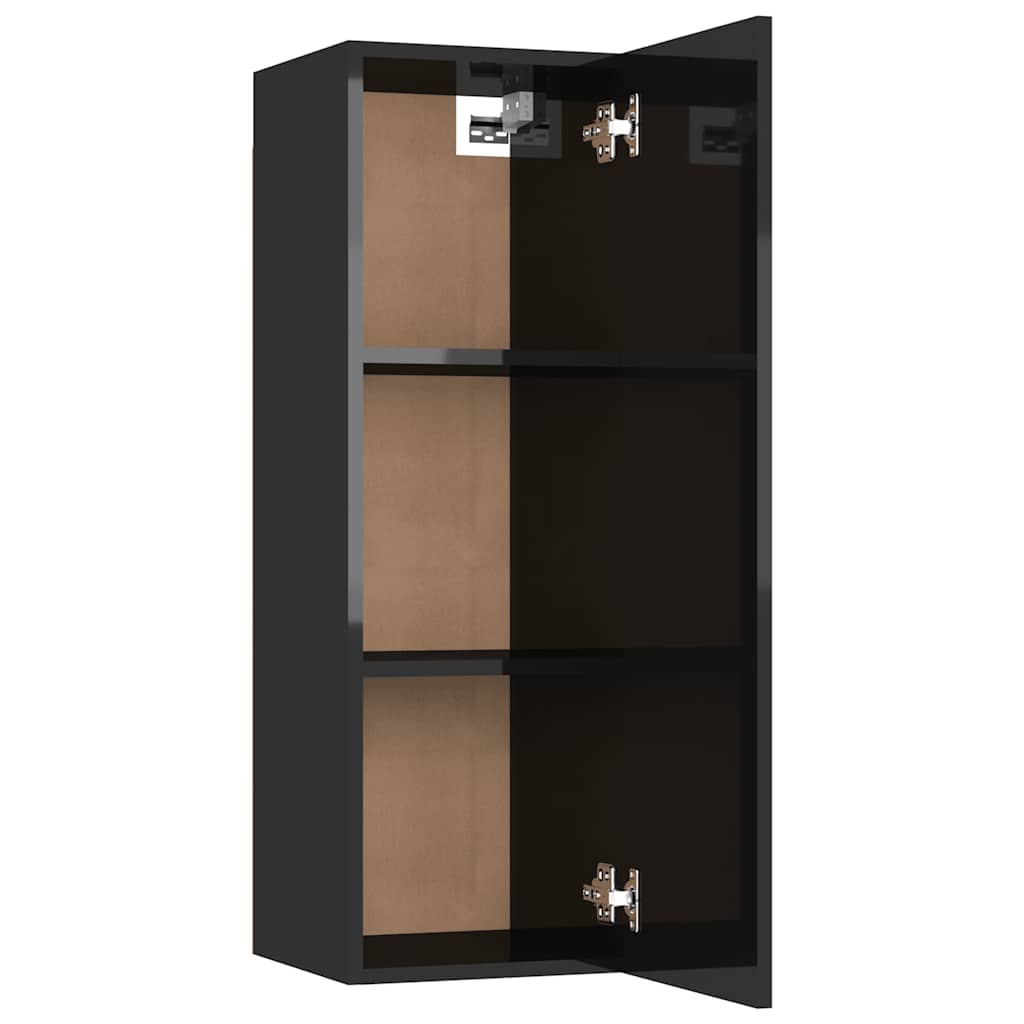 Έπιπλα Τηλεόρασης 2 τεμ. Γυαλ. Μαύρα 30,5x30x90 εκ. Επεξ. Ξύλο