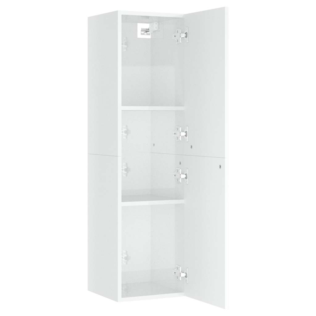 Έπιπλα Τηλεόρασης 2 τεμ. Γυαλ. Λευκά 30,5x30x110εκ. Επεξ. Ξύλο