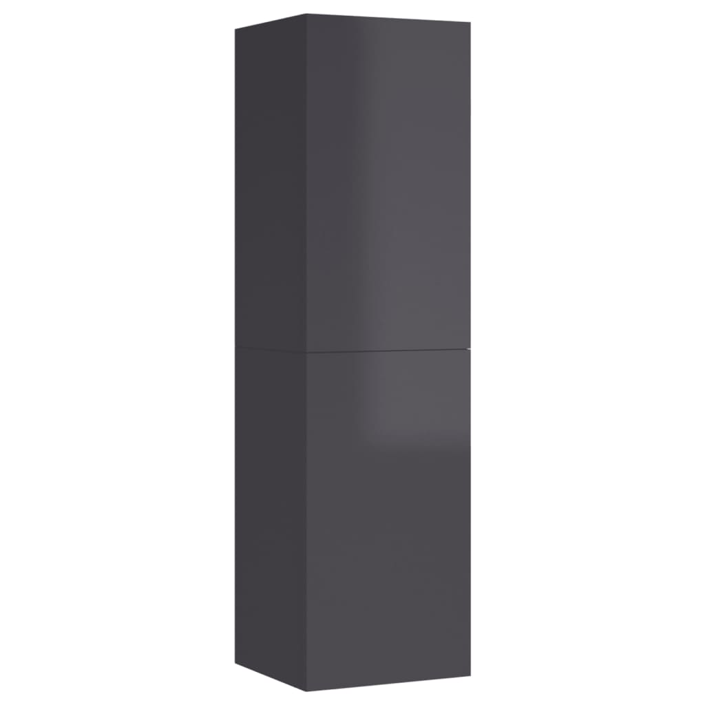 Έπιπλα Τηλεόρασης 2 τεμ. Γυαλ. Γκρι 30,5x30x110εκ. Επεξ. Ξύλο