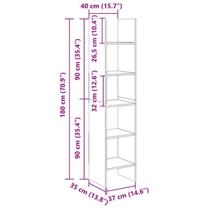 Βιβλιοθήκη Λευκή 40 x 35 x 180 εκ. από Επεξ. Ξύλο - Pakobazaar