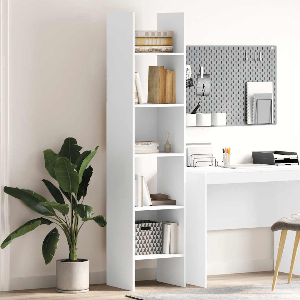 Βιβλιοθήκη Λευκή 40 x 35 x 180 εκ. από Επεξ. Ξύλο - Pakobazaar