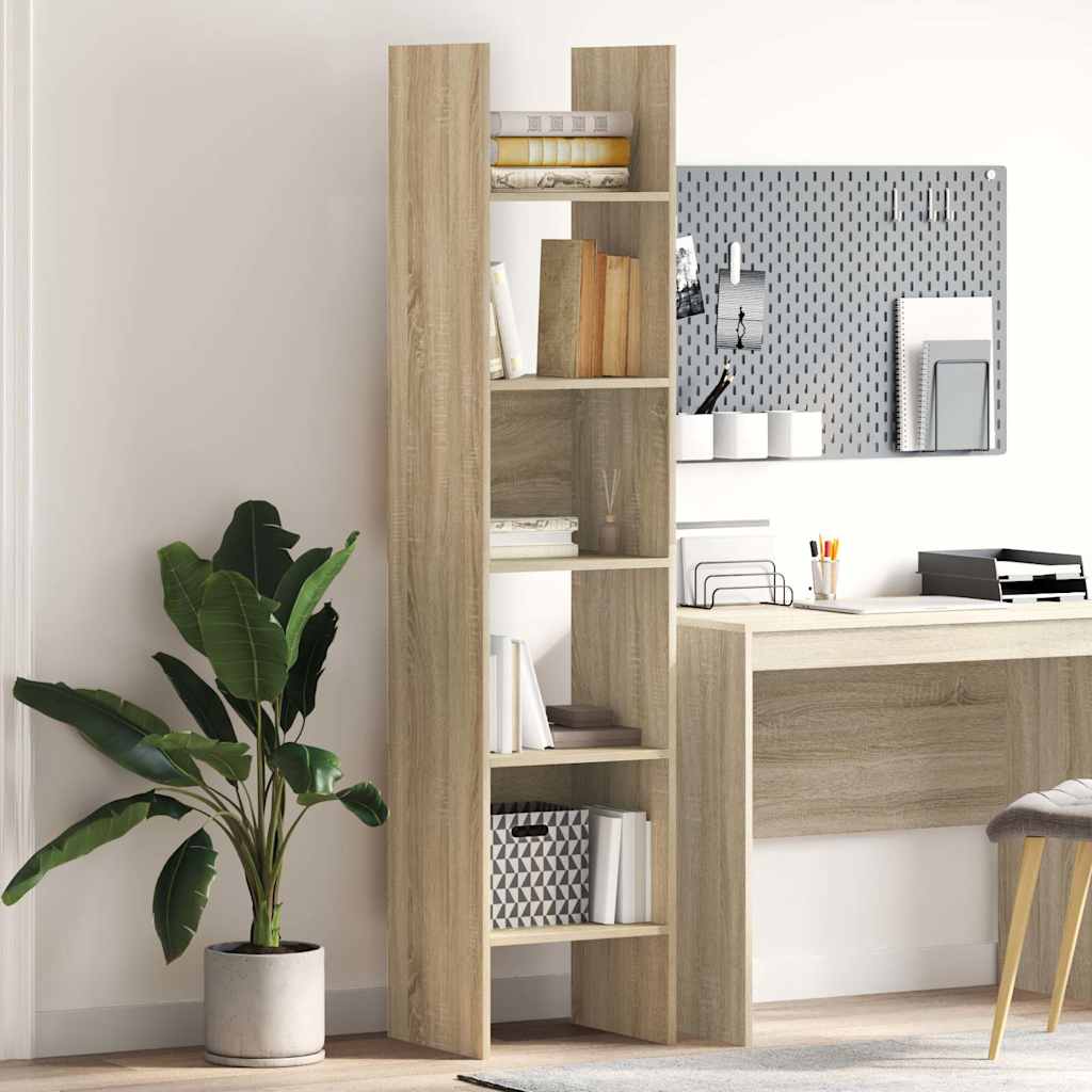 Βιβλιοθήκη Χρώμα Sonoma Δρυς 40 x 35 x 180 εκ. από Επεξ. Ξύλο