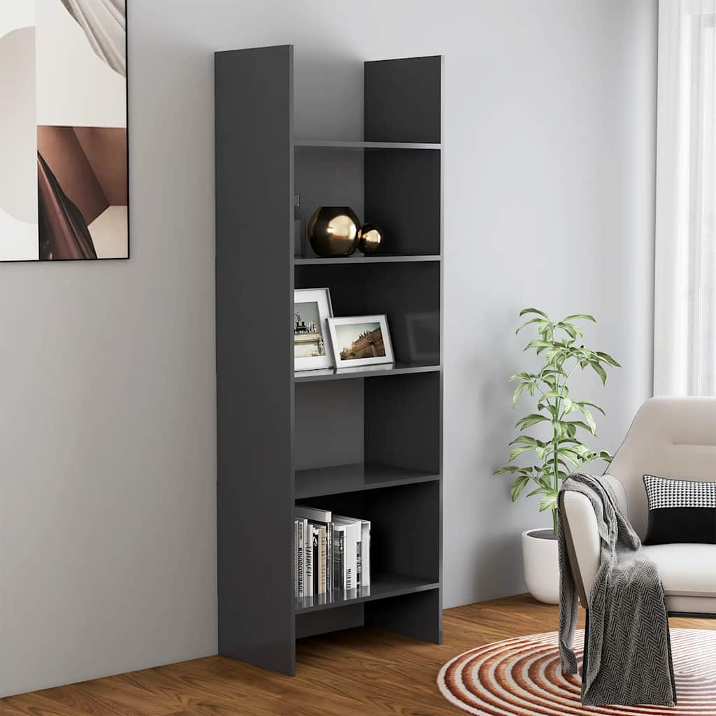 Βιβλιοθήκη Γκρι 60 x 35 x 180 εκ. από Επεξ. Ξύλο