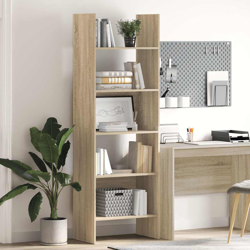 Βιβλιοθήκη Χρώμα Sonoma Δρυς 60 x 35 x 180 εκ. από Επεξ. Ξύλο