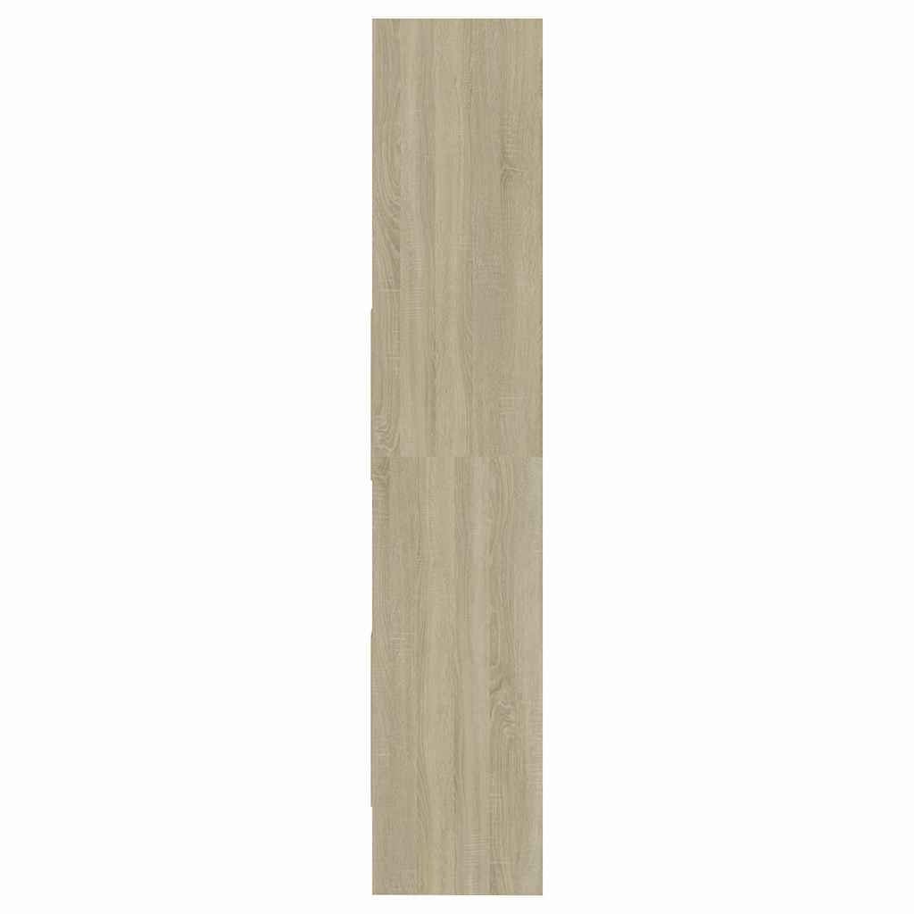 Βιβλιοθήκη Λευκό/Sonoma Δρυς 60 x 35 x 180 εκ. από Επεξ. Ξύλο