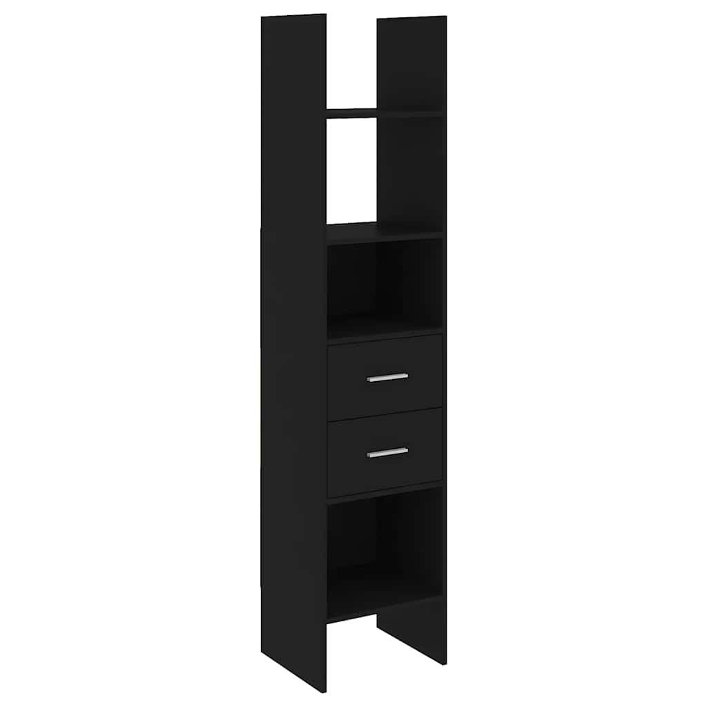 Βιβλιοθήκη Μαύρη 40 x 35 x 180 εκ. από Επεξ. Ξύλο - Pakobazaar