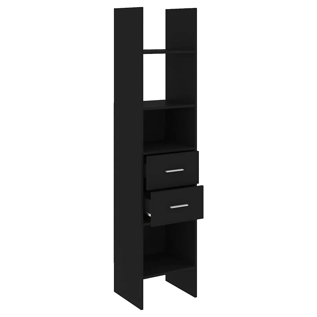 Βιβλιοθήκη Μαύρη 40 x 35 x 180 εκ. από Επεξ. Ξύλο - Pakobazaar