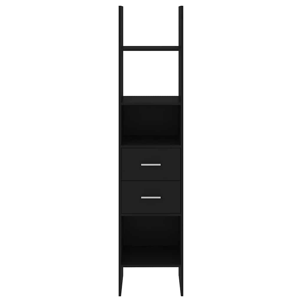 Βιβλιοθήκη Μαύρη 40 x 35 x 180 εκ. από Επεξ. Ξύλο - Pakobazaar