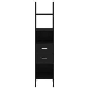 Βιβλιοθήκη Μαύρη 40 x 35 x 180 εκ. από Επεξ. Ξύλο - Pakobazaar