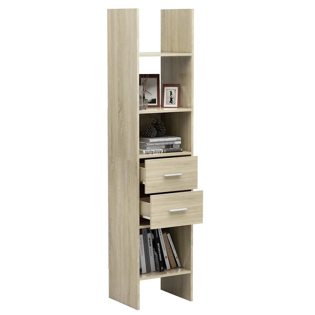 Βιβλιοθήκη Χρώμα Sonoma Δρυς 40 x 35 x 180 εκ. από Επεξ. Ξύλο