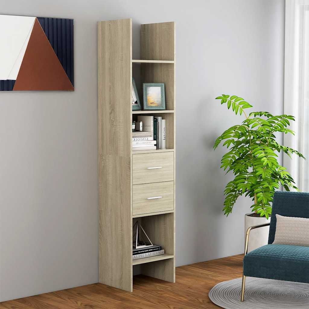 Βιβλιοθήκη Χρώμα Sonoma Δρυς 40 x 35 x 180 εκ. από Επεξ. Ξύλο